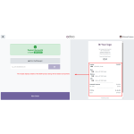 The receipt shows BOM product details along with all components.