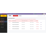 View all generated DHL shipping labels with tracking numbers, delivery orders, and print options.