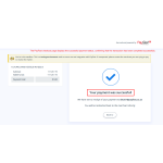 The PayFast checkout page displays a successful payment status, confirming that the transaction has been completed.