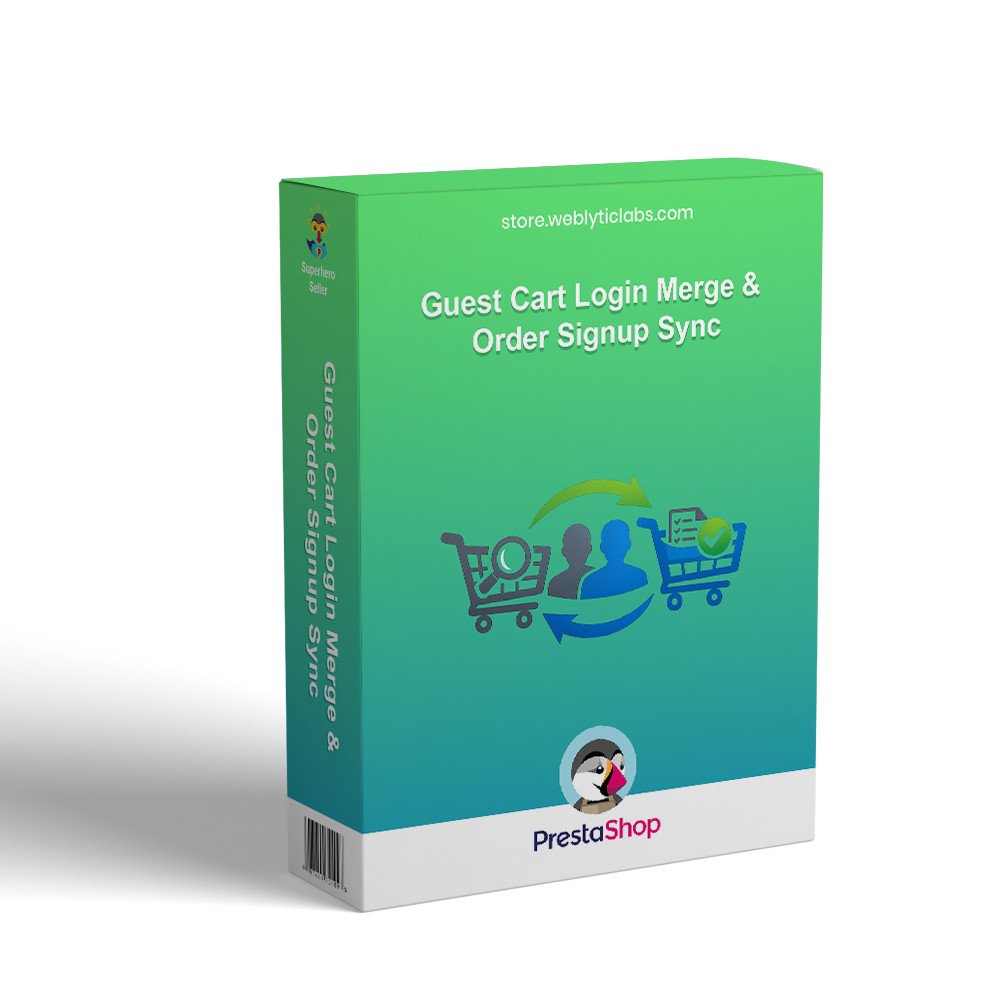 Prestashop Guest Cart Login Merge & Order Signup Sync