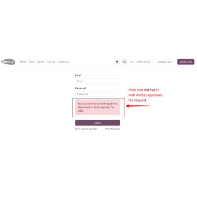 User Approval by Admin