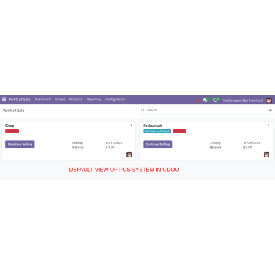 1. Default View of POS App - Odoo