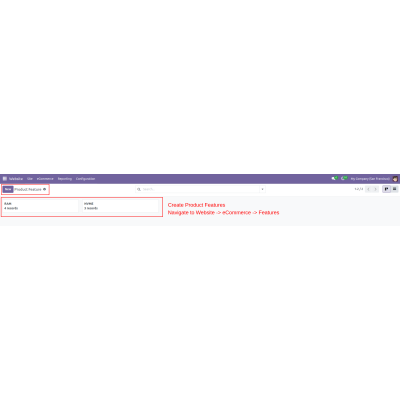 Website Product Feature and Specification