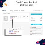 Dual display of Tax included and Tax excluded price