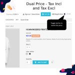 Dual display of Tax included and Tax excluded price