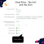 Dual display of Tax included and Tax excluded price