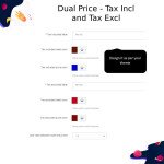 Dual display of Tax included and Tax excluded price