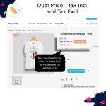 Dual display of Tax included and Tax excluded price