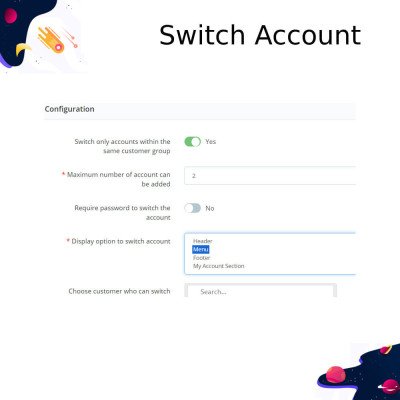 Switch Account – Add Sub-Customer Account