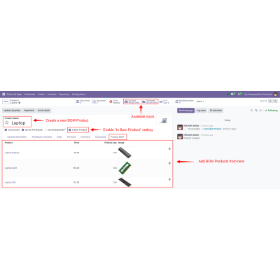POS Product BOM (Ingredients)