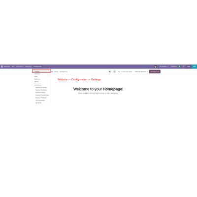 To manage your options, go to Configuration and select Settings.