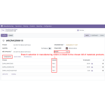The branch for manufacturing orders is set according to the selected bill of materials products.