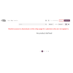 Access to all products on the shop page is restricted for non-signed-in customers.