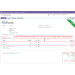 Admins can view and manage custom fee details in customer invoices from the backend.