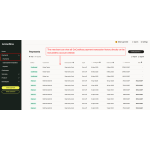 The merchant can check the entire GoCardless payment transaction history from the dashboard.