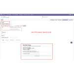 A payout request email is automatically sent, enabling smooth processing and record-keeping.