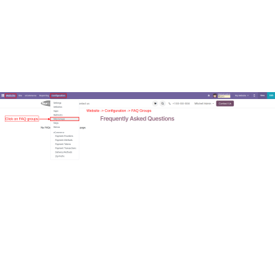 In the backend, click on FAQ Groups under Website Configuration.