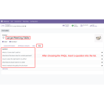 In the backend, the chosen FAQs are now listed under the question section.