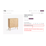 Expected delivery dates are visible to customers on the product page.