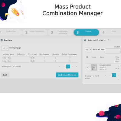 Mass Product Combination Manager for PrestaShop