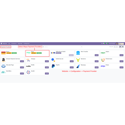 On the Payment Providers page, select the Maya payment provider to enable it for transaction processing.