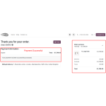 The payment confirmation is displayed successfully, indicating that the transaction has been processed.