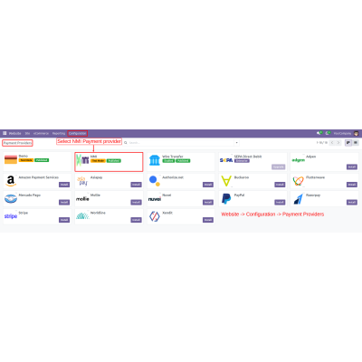 On the Payment Providers page, select the NMI payment provider to enable it for transaction processing.
