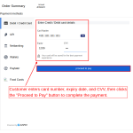 Enter and verify your card details before finalizing the payment.