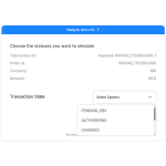 Before finalizing the transaction on the Juspay secure page, select one transaction status.