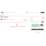 Item added at only 50% of the total price.