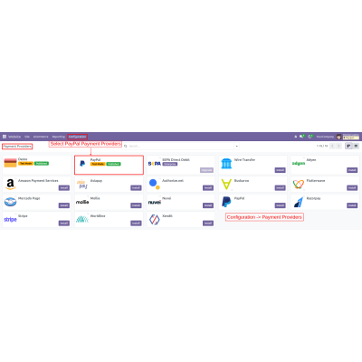 On the Payment Providers page, select the PayPal payment provider to enable it for transaction processing.