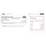 The payment confirmation is displayed, indicating that the transaction has been successfully processed.