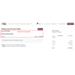 The payment confirmation is displayed, indicating that the transaction has been successfully processed.