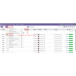 Enabled columns are displayed in the list view.