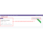 After clicking Connect, the system authorizes Google Drive and displays the successfully connected account.