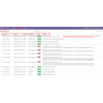 The Log section records all import and export activities for monitoring and issue tracking.