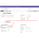 In the Additional Info tab, the Carrier field displays Standard Delivery as the assigned shipping method for this delivery.