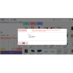 Click on Customer Signature to open the signature pad, where the customer can draw and save their signature.
