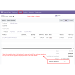 Open the created order in the backend to view and verify the customer signature in the order details.