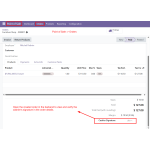 Open the created order in the backend to view and verify the cashier’s signature in the order details.