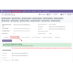The connection test confirms that the WooCommerce store is successfully connected and ready to sync with Odoo.