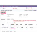 A Warehouse field on each Sales Order line allows different warehouses to be assigned per product.