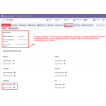 Configure warehouse, adjustment account, and sync partner, enable Export Inventory, then click Inventory.