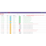 The Log section provides detailed records of all import and export operations for tracking and troubleshooting.