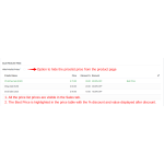Display pricelist prices on product page and Sales tab with comparison of discounts and final prices in one view.