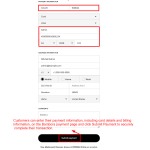 Customers can enter their card and billing details on the Bambora payment page and submit the payment securely.