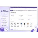 Manage products, generate PDFs, track catalogue activity, and monitor key information from a single dashboard.