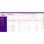 Access all FedEx shipments to monitor shipment details, tracking numbers, and shipping services.