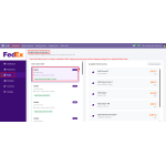 Open the Rates menu to compare available FedEx shipping services and rates.