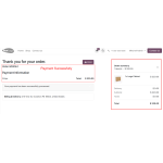 The payment confirmation is displayed, indicating that the transaction has been successfully processed.